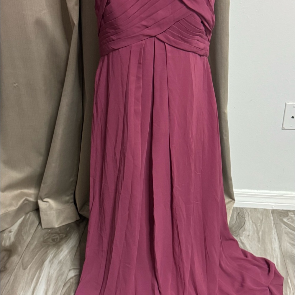 Azazie Strapless Burgundy Dress